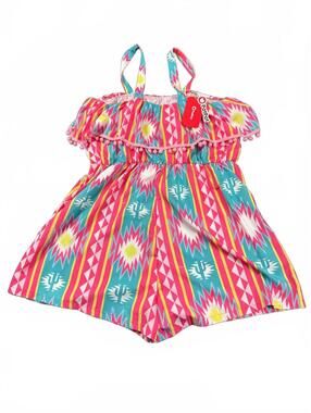 LOL Surprise PatPat Romper XL NWT Cold Shoulder Pom Pom Aztec Print Girls